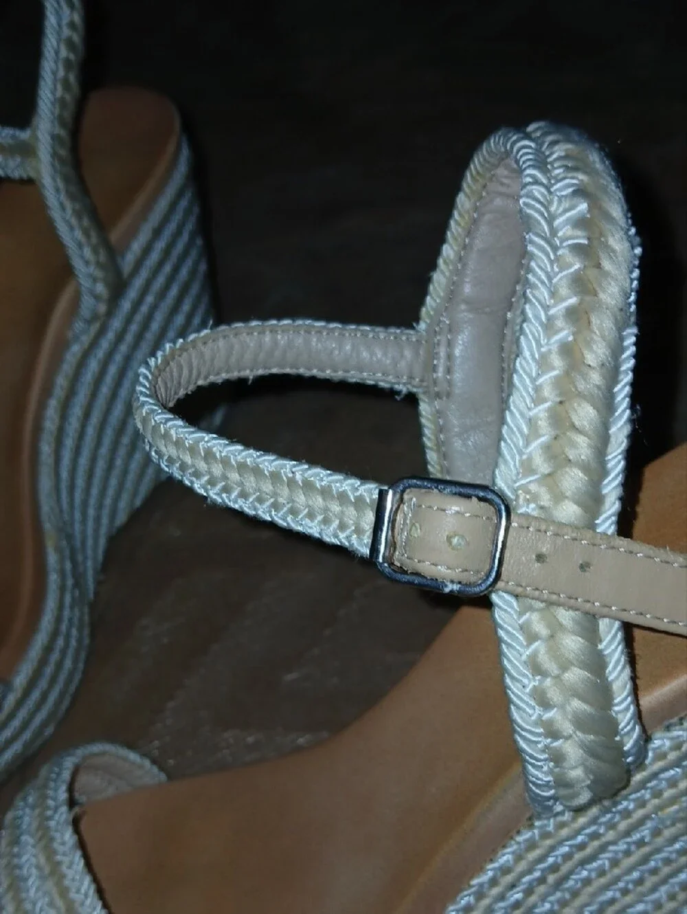 Women’s MIA Wedge Sandals - Cream Braided Platform And Straps Sz: 9